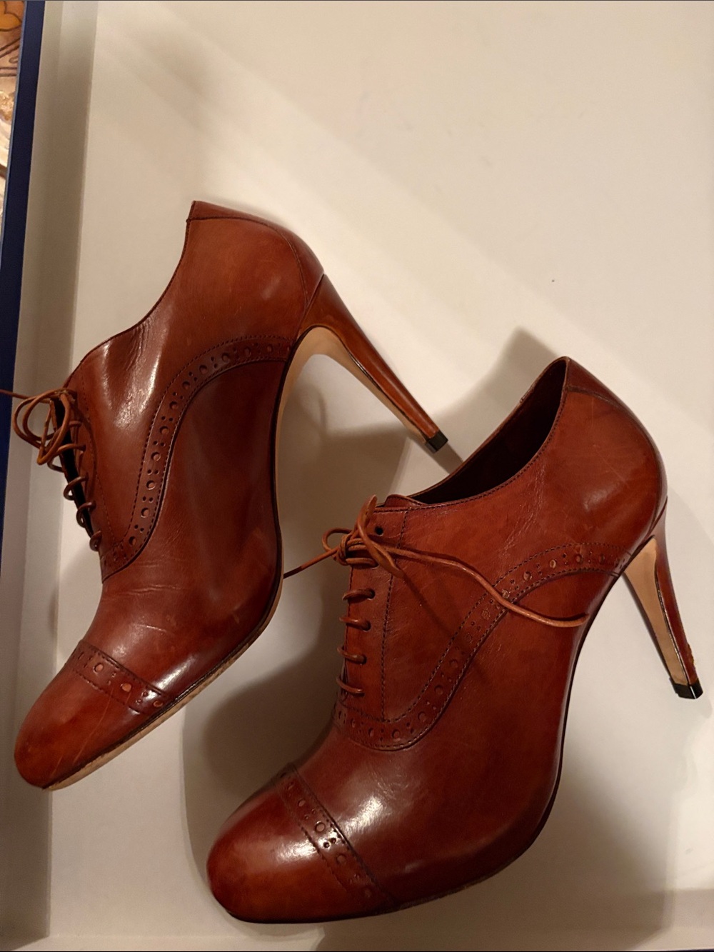 Cole Haan Woman’s Nike Air Chestnut Brown Leather Heels